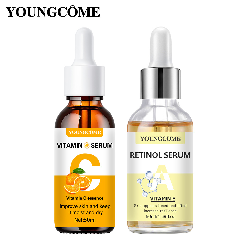 Skincare Garnier - 2 ชิ้นวิตามินซีและเรตินอลเซรั่มเสริมความอุดมไปด้วย VC,ให้ผิวให้ความชุ่มชื้นและเรียบเนียน, เรียบเนียนริ้วรอยและริ้วรอย,ผิวที่ละเอียดอ่อน