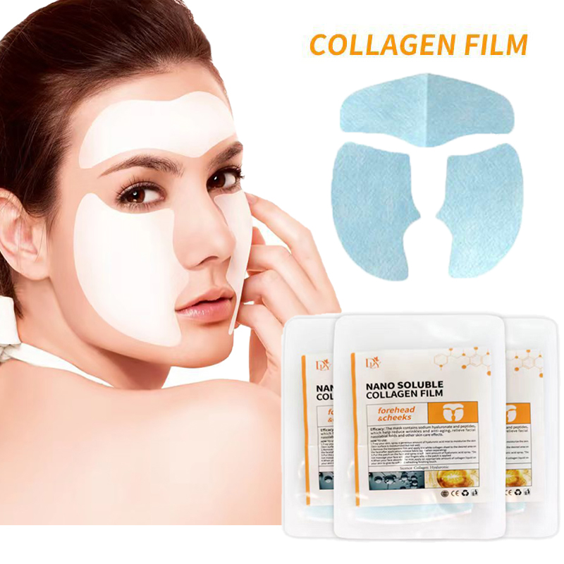 Skincare Garnier - หน้ากากใบหน้าที่ละลายน้ำได้ในฟิล์มติดกระจกห้องน้ำคอลลาเจนสติกเกอร์ติดแก้มผิวที่หน้าผากแผ่นยิ้มแผ่นแปะริ้วรอยต่อต้านริ้วรอย