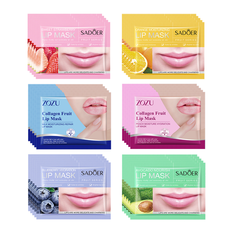 Skincare Viral Tiktok - 30pcs ผลไม้ Lip Mask Moisturizing Collagen