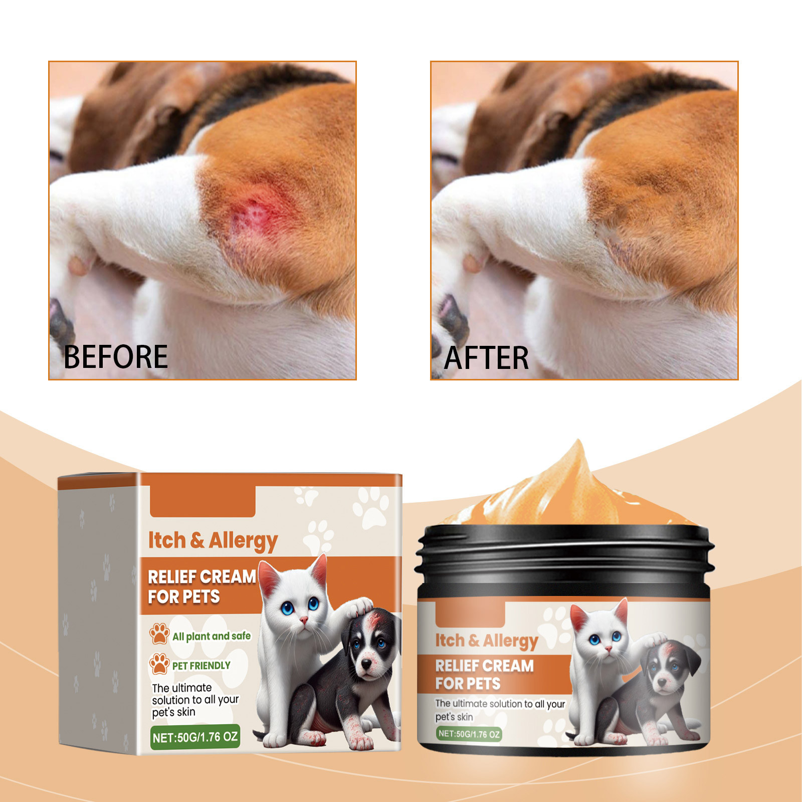 Skincare Animate - สัตว์เลี้ยงใหม่ Antiitch Antiallergic ครีมผิว Soothing Recovery