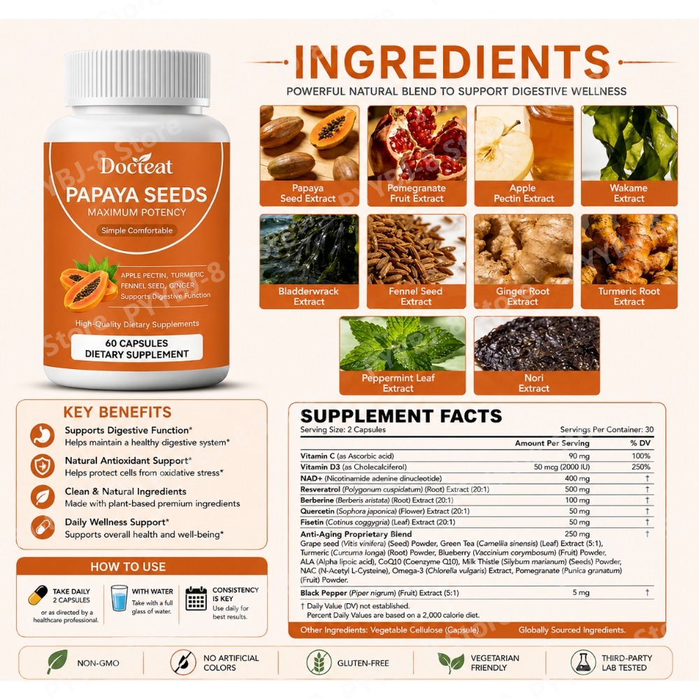 แคปซูลเมล็ดมะละกอผสมสารสกัดชะเ - Licorice Root Extract บทวิจารณ์และราคา