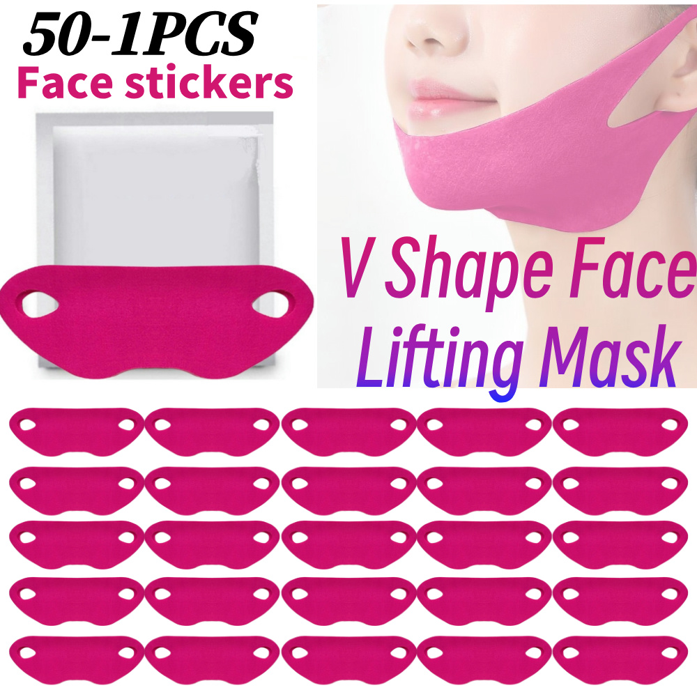 50-1pcs Facial Lifting Mask V  - Skincare Viral Tiktok บทวิจารณ์และราคา
